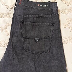 GUESS Men's Charcoal Slim Straight Jeans